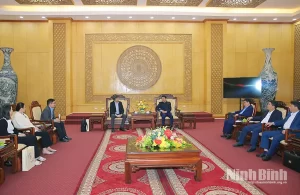 Đồng chí Bí thư Tỉnh ủy Đặng Xuân Phong tiếp xã giao lãnh đạo Công ty TNHH Aeon Việt Nam